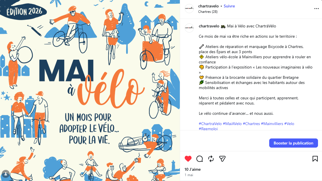 exemple com avant mai à vélo