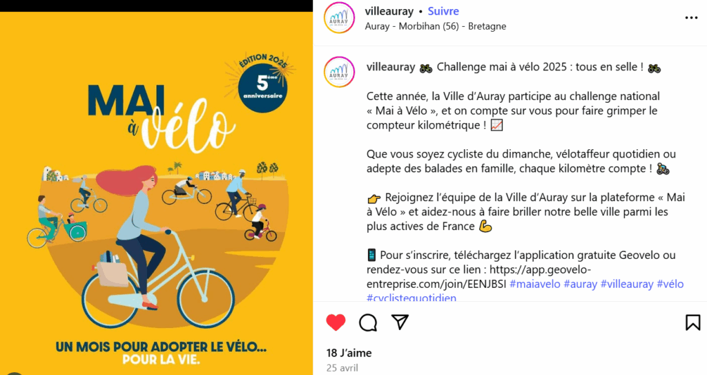 Communication Instagram Ville d'Auray 2025