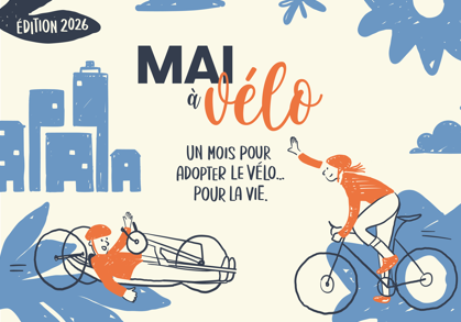 Affiche personnalisable Mai à vélo PMR